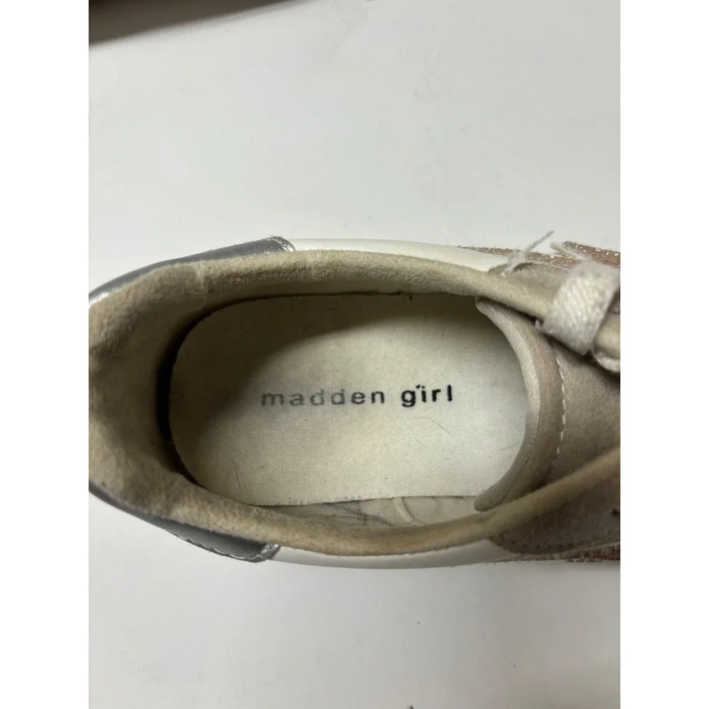 Madden Girl Keenar White Multi Suede Gum Sole Sneakers Shoes Womens 5 MKEENAR - Picture 3 of 4
